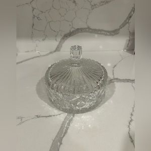 VINTAGE Art Deco GLASS BOWL WITH LID